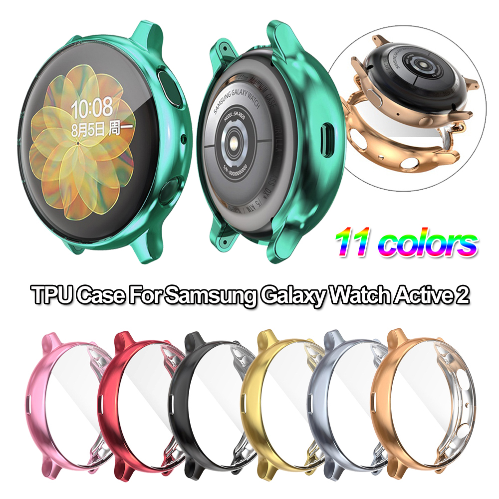 ☆YOLA☆ Ultra thin TPU Watch Case Sports Electroplate For Samsung Galaxy Watch Active 2 40mm 44mm Slim Full Cover Soft Screen Protector/Multicolor