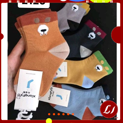 SET 5 đôi TẤT CAO CỔ HÌNH THÚ cotton mềm, co dãn cho bé 4-8 tuổi