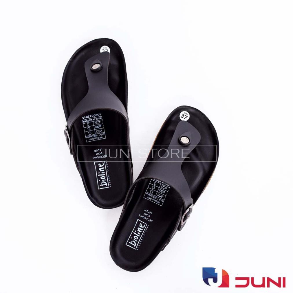 [DA PU-CHỐNG NƯỚC] PU07- Dép sandal xỏ ngón Unisex da PU, đế trấu Bioline Birken - Xuất khẩu châu Âu - Juni Store