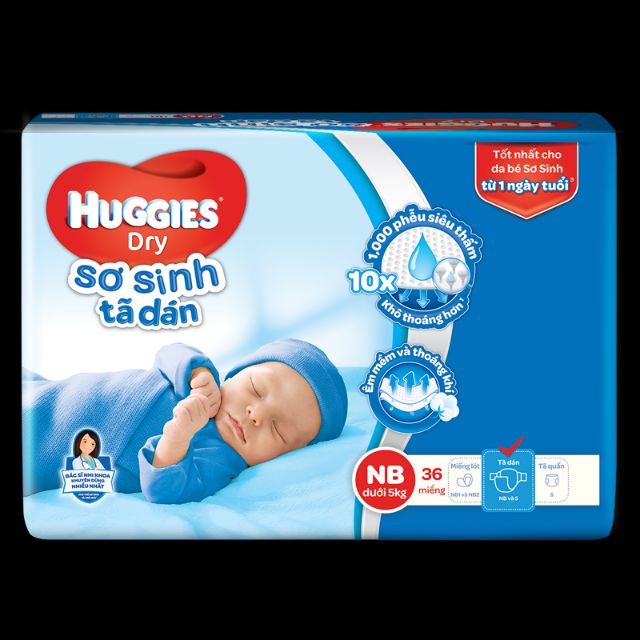 Bỉm dán/quần Huggies NB36/S/M/L/XL/XXL