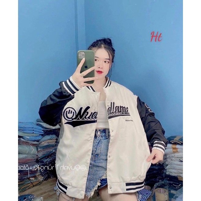 Áo khoác bomber phối mặt cười Dame HT12