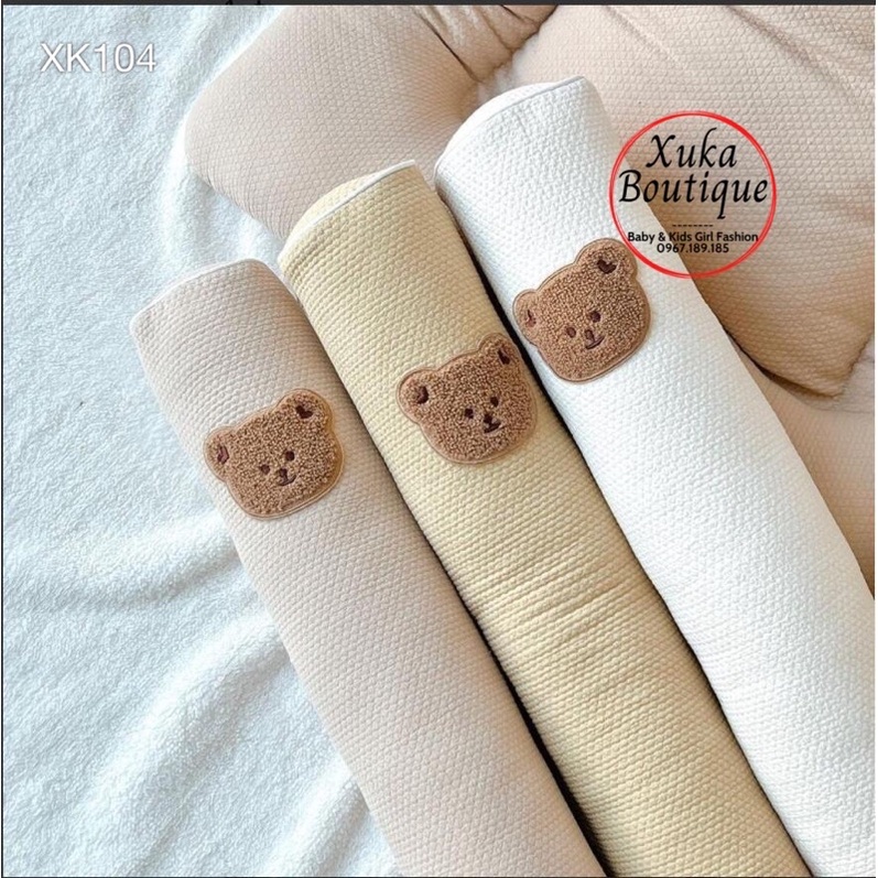 Gối Ôm Thêu Gấu Cao Cấp Style Hàn Quốc Cho Bé - Gối Ôm Dài, Gối Hình Mặt Trăng