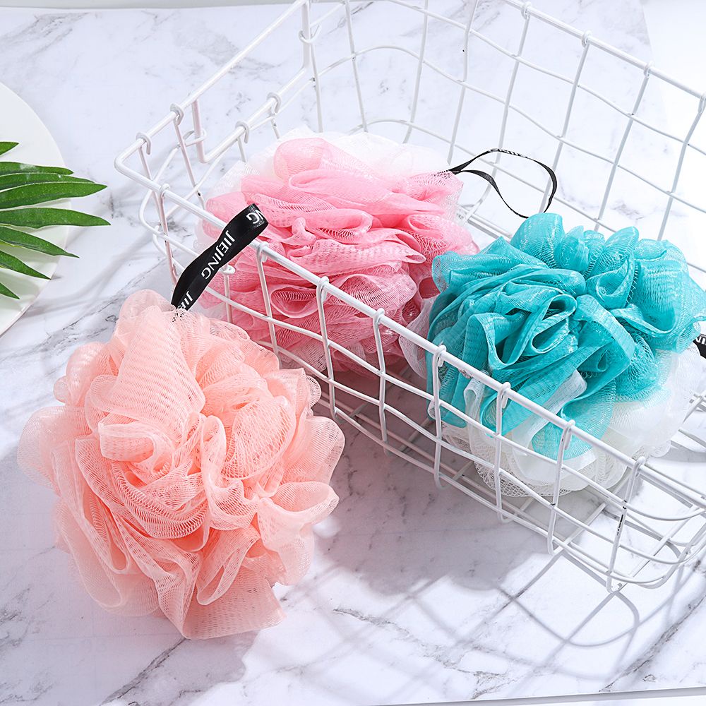 Bóng tắm bằng lưới nilon mềm tẩy tế bào chết làm sạch cơ thể nhiều màu sắc