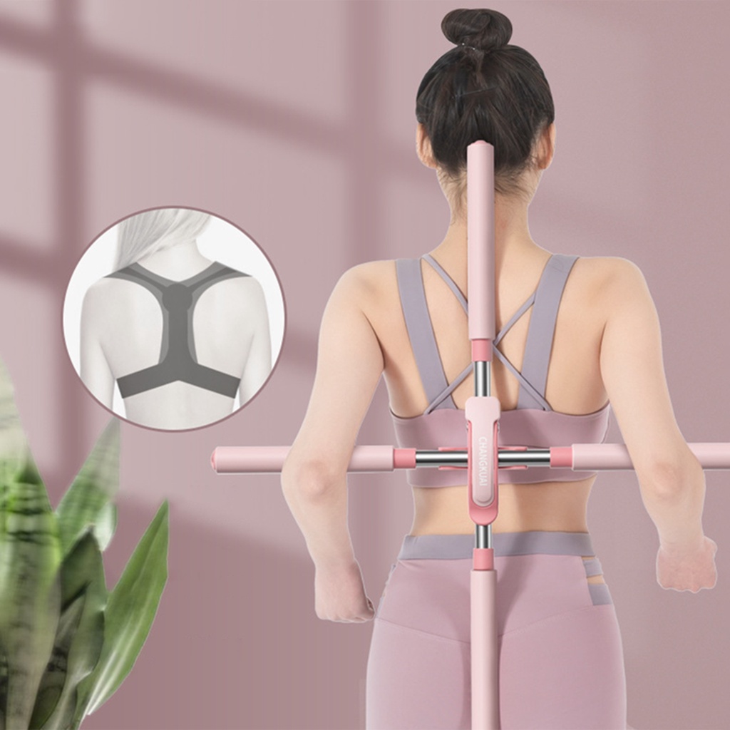 Gậy Tập Yoga Chỉnh Hình Lưng Bằng Thép Không Gỉ Độ Bền Cao Có Thể Thu Gọn Tiện Dụng