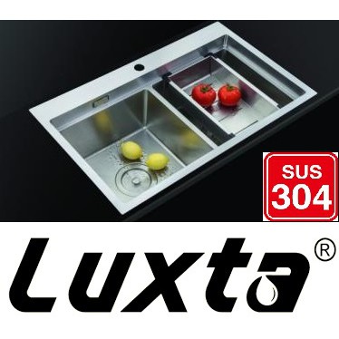 Chậu rửa chén cao cấp Luxta inox304 LC8049-5.0, tặng khay, chậu dày 5mm, chống ồn, bảo hành 05 năm