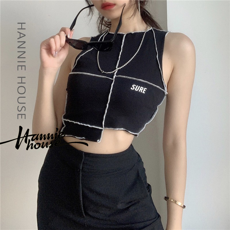 Áo Tank Top Không Tay Họa Tiết Hình Học