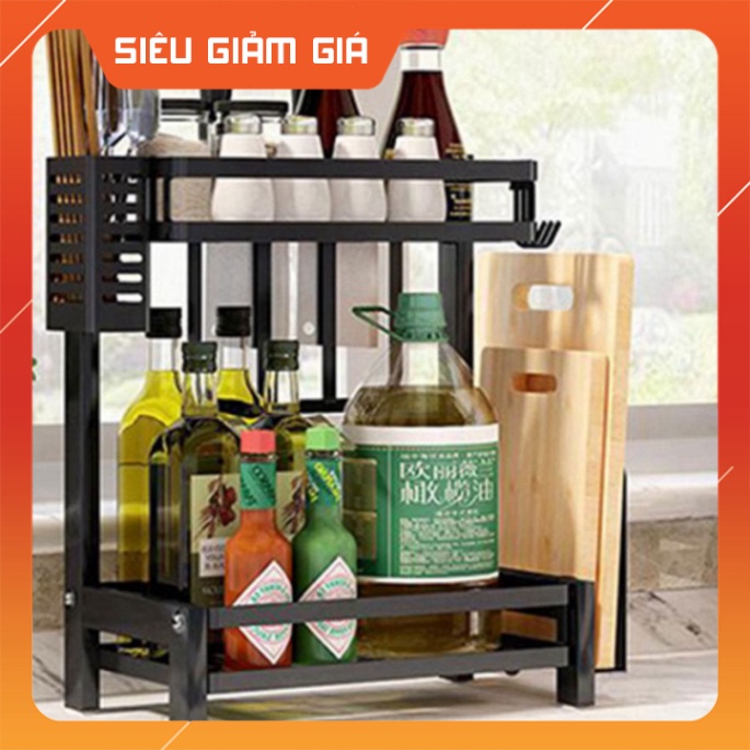 KỆ GIA VỊ 2 TẦNG SẮT PHỦ SƠN TÍNH ĐIỆN SIÊU BỀN