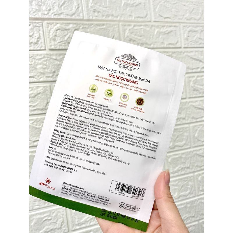 Mặt nạ sợi tre trắng mịn da sắc ngọc khang