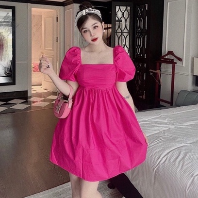 Váy đầm nữ chun nhấn nơ sau dáng ngắn sexy