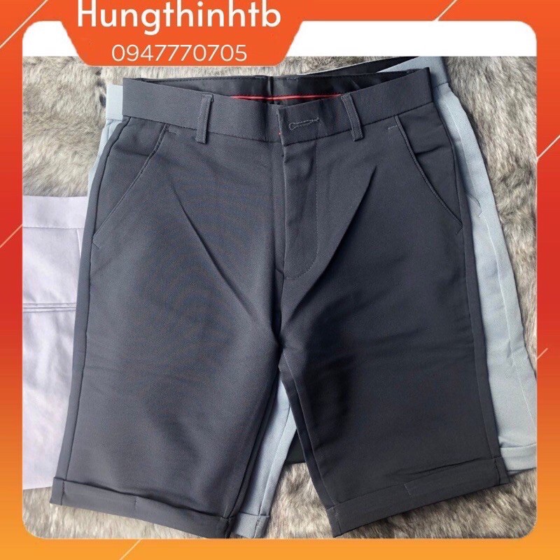 QUẦN SHORT TÂY ÂU Vải Giản Có 3 Màu Đen Xám Đen Và Xám Sáng