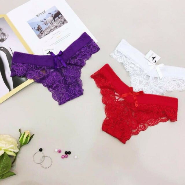 QUẦN LÓT REN PHỐI NƠ ĐIỆU ĐÀ QUYẾN RŨ 6815 [BI &amp; CI]