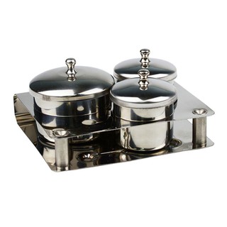 Bộ inox 3 cái có nắp đựng lưu huỳnh bền đẹp, chắc chắn