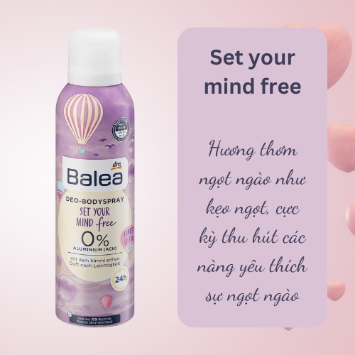 Xịt khử mùi Balea khử mùi cơ thể nam nữ, chiết xuất thiên nhiên, lưu hương thơm lâu 150ml - Shop Mecici