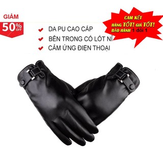 Bao tay, găng tay da dùng cho điện thoại cảm ứng có lớp lót nĩ chống nắng, giữ ấm cho đôi tay.