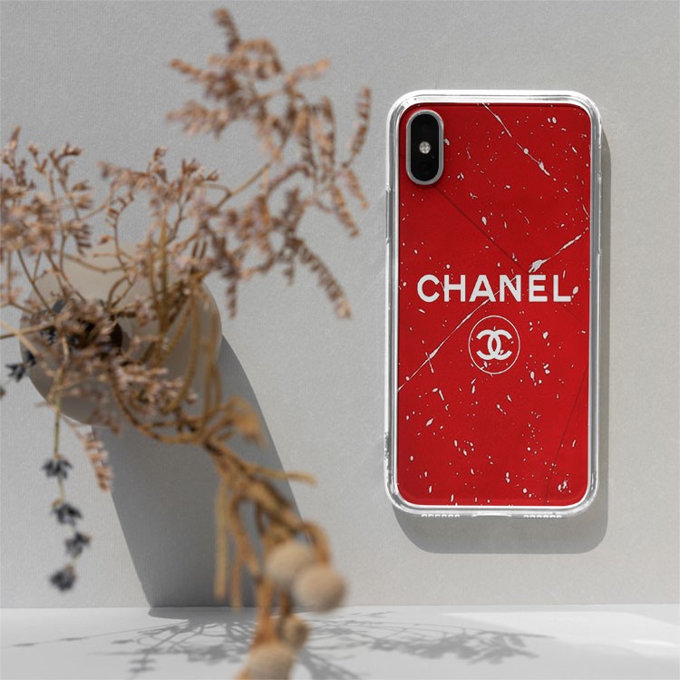 Ốp lưng logo CHANEL màu đỏ giọt nước trên kính cho Iphone 5 6 7 8 Plus 11 12 Pro Max X Xr SUPPOD00059