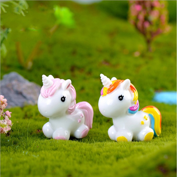 Mô hình ngựa kỳ lân unicorn nhỏ xinh trang trí tiểu cảnh, terrarium, DIY