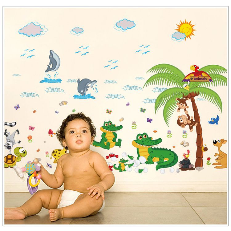 Decal dán tường Vườn thú nhỏ 8 - Đại dương - DB072