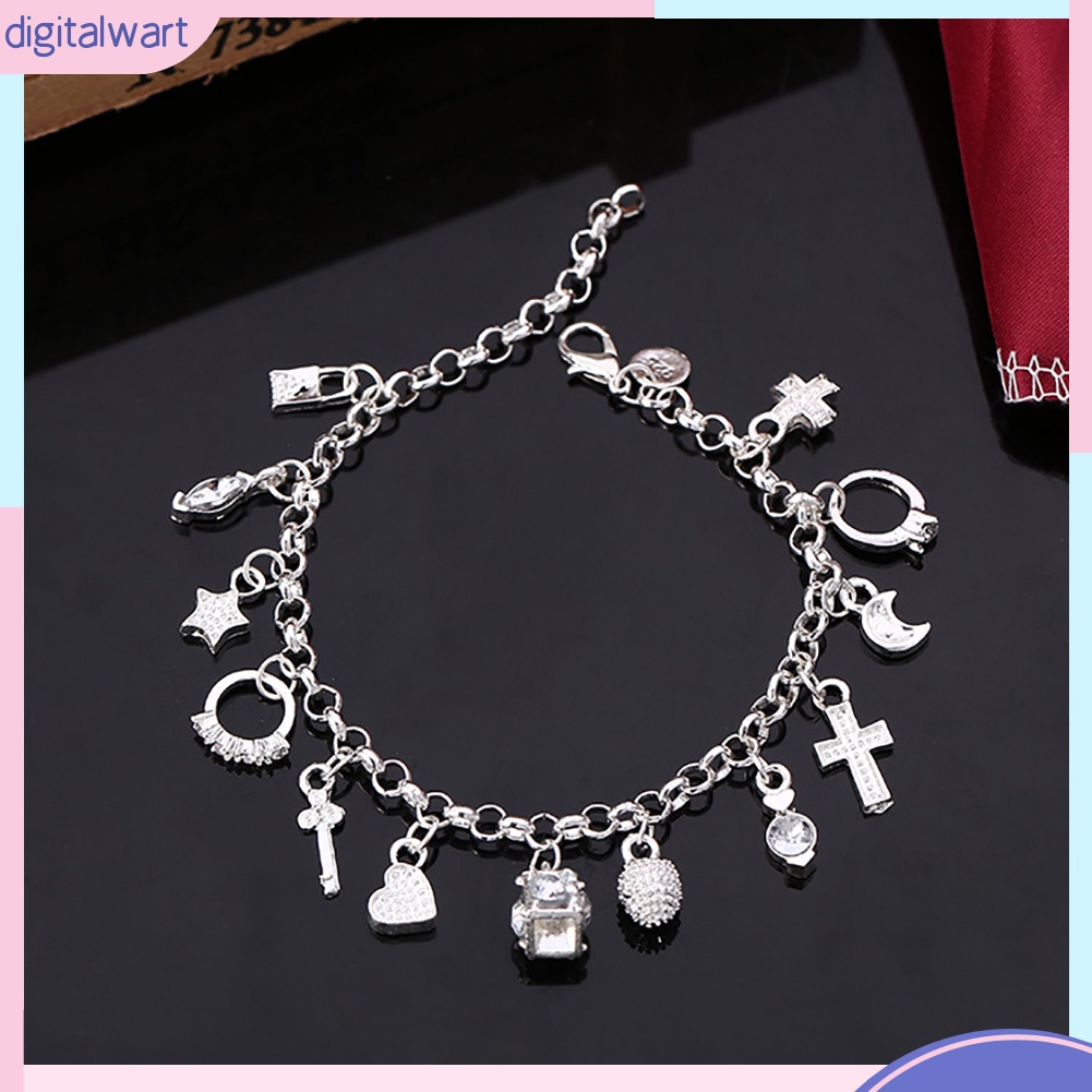 Vòng Đeo Tay Mạ Bạc Kiểu Dáng Đơn Giản Thanh Lịch Dành Cho Nữ