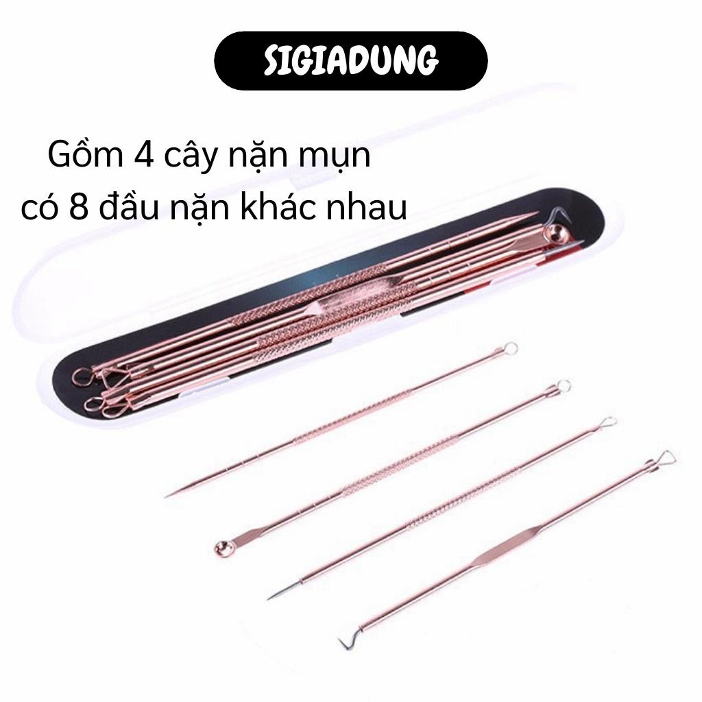 [SGD] Cây Nặn Mụn - Bộ 4 Que Lấy Mụn Chuyên Nghiệp Có 8 Đầu Nặn Khác Nhau 4049