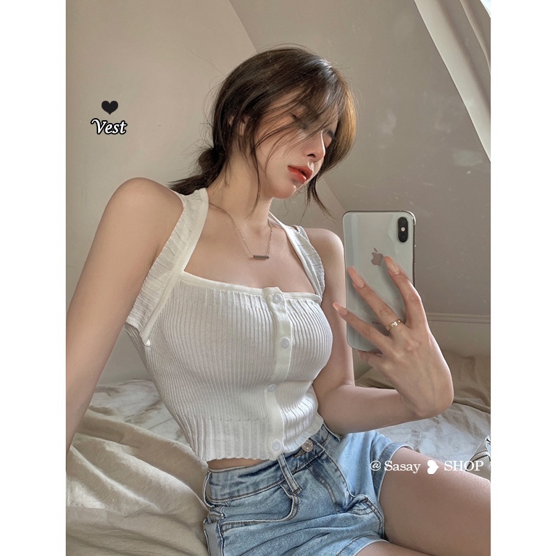 QADCOL  Spice girl Áo Dệt Kim Trễ Vai Hai Dây Mùa Hè Nhỏ Nhắn Sang Trọng Ngọt Ngào Và Độc Đáo ins Cho Nữ