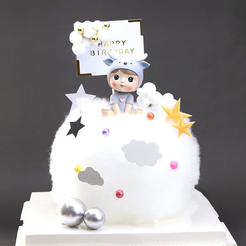 [SIÊU RẺ❤️] – Tượng Em bé tuần lộc (1 Cặp) - Trang trí bánh sinh nhật bánh kem