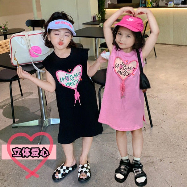 [Hàng Mới Về] Đầm Công Chúa Tay Ngắn Xẻ Tà Bên Hông Dễ Phối Đồ Phong Cách Phương Tây Mùa Hè Cho Bé Gái