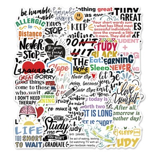 Set 50 miếng dán trang trí họa tiết chữ tiếng anh chống thấm nước