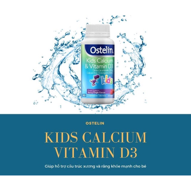 Vitamin D Và Calcium Ostelin Kids Cho Bé Từ 2-13 Tuổi Của Úc