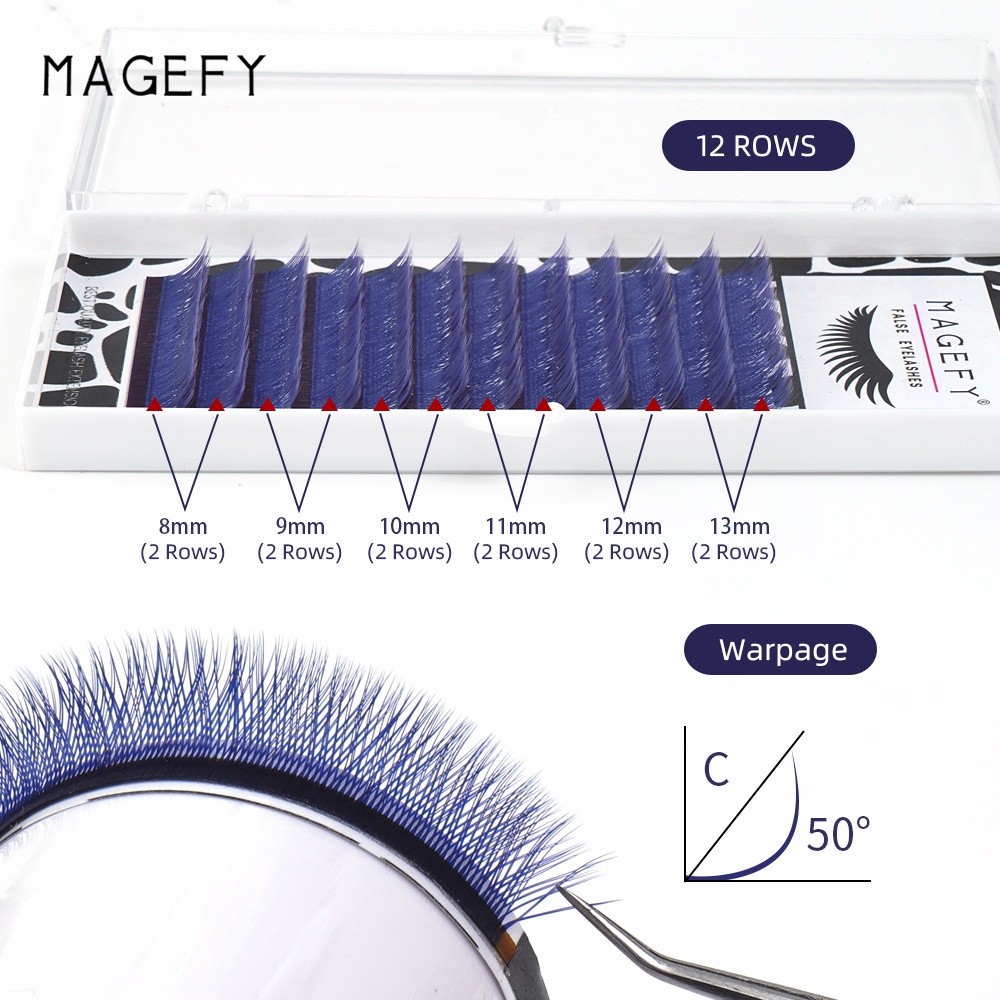 [Hàng mới về] Lông mi giả Magefy cong chữ C 8-13mm 0.07-Y