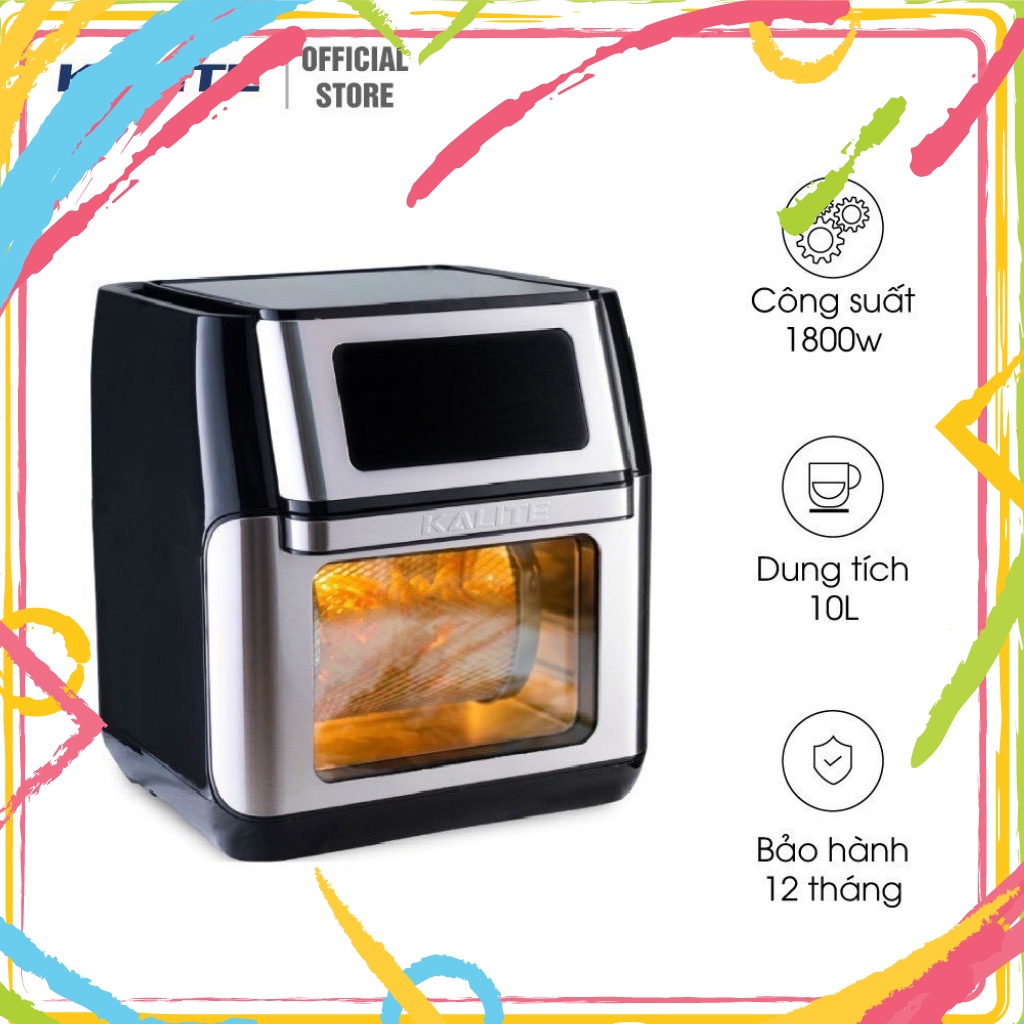 Nồi Chiên Không Dầu Kalite Q10 [TẶNG BÌNH XỊT DẦU & KẸP BÁNH - [HÀNG CHÍNH HÃNG] Hàng Chính Hãng