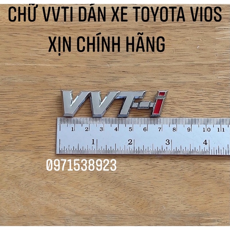 LOGO CHỮ NỔI DUAL VVTI, VVTI dán xe toyota vios corolla altis xịn chính hãng