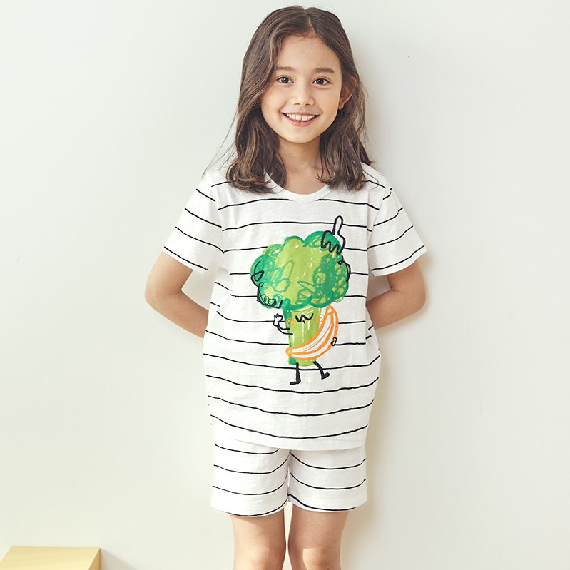 Đồ bộ cotton mùa hè cho bé trai, bé gái Unifriend Hàn Quốc U21-11