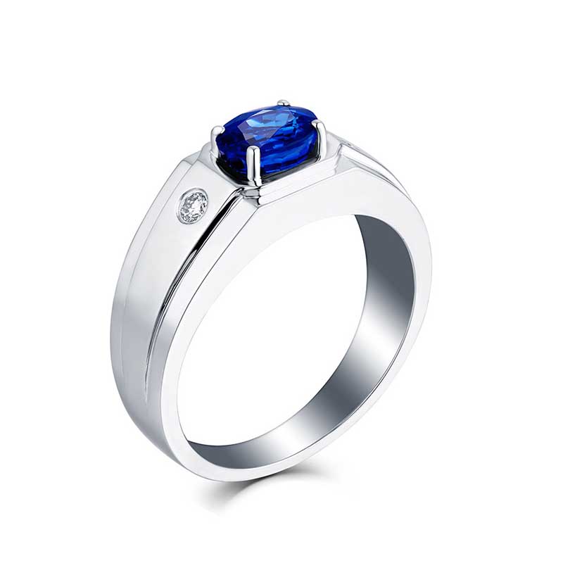 Nhẫn Thép Titan Đính Đá Zircon Xanh Thời Trang Cho Nam