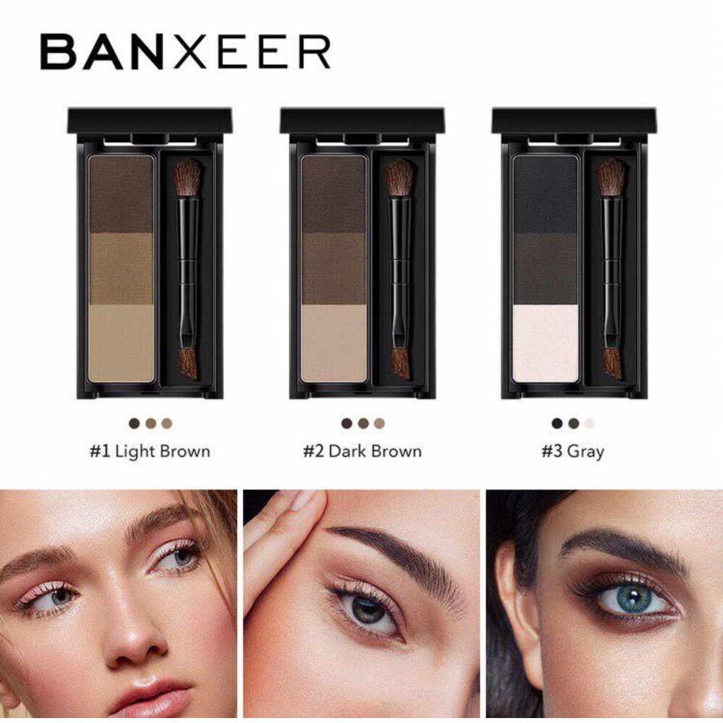 (Hàng Mới Về) Bút Chì Kẻ Lông Mày + Phấn Lông Mày Banxeer 3 Màu Lâu Trôi Chống Thấm Nước Bx16