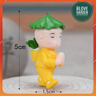 Mô hình Chú tiểu trang trí chậu cây để bàn, sen đá xương rồng, làm mô hình sáng tạo, quà tặng ý nghĩa, trang trí nhà cửa