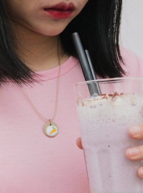 Vòng cổ mặt gốm in hình Cute
