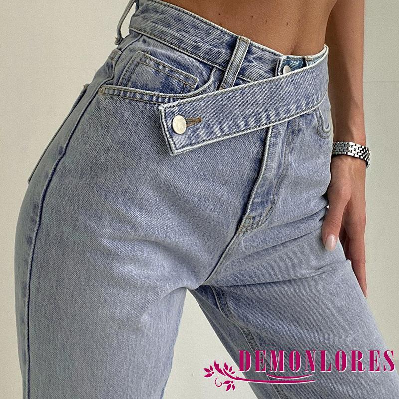 Quần Jeans Nữ Lưng Cao Xẻ Rách Cá Tính | BigBuy360 - bigbuy360.vn