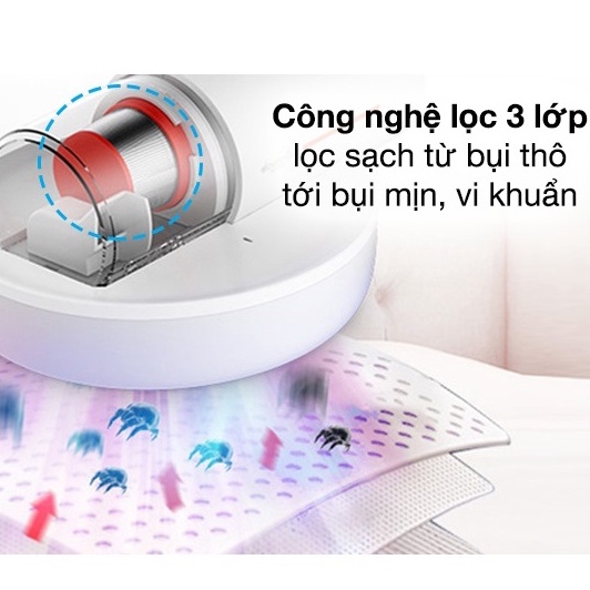 Máy hút bụi ga giường cầm tay Deerma mini CM1300 CM1900 diệt khuẩn UV gối, nệm, sofa thông minh - Hapos