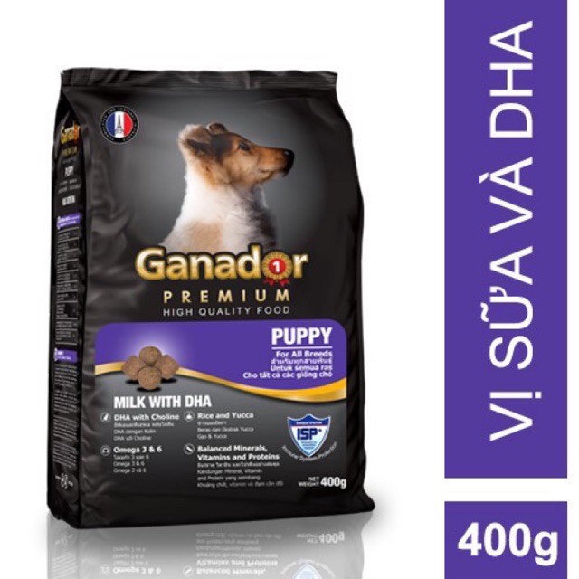 Ganador puppy - thức ăn cho chó vị sữa bổ sung DHA 400g