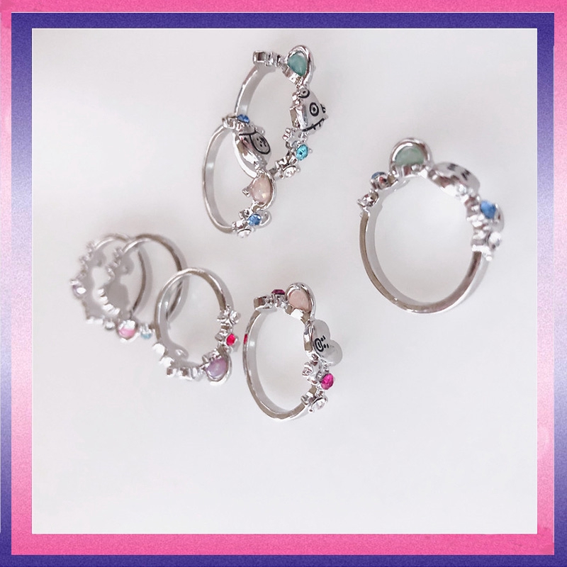 Nhẫn họa tiết hoạt hình cho fan hâm mộ nhóm nhạc BTS