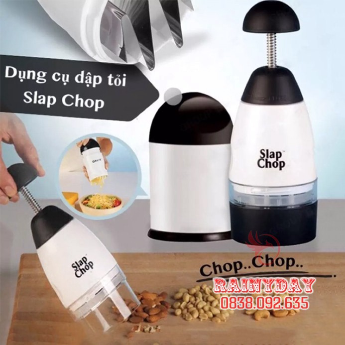 Máy xay hành tỏi ớt slap chop đa năng bằng tay dụng cụ cầm tay mini băm nhỏ rau củ quả khô thực phẩm