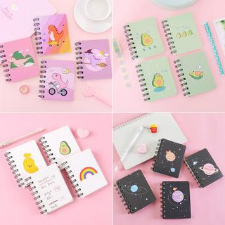 Sổ tay lò xo hồng hạc báo Sổ mèo Sổ tay 8x11 cm 80 trang Sổ tay dễ thương Sổ tay hoạt hình Sổ tay mini