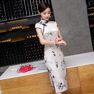 Sườn xám cách tân 2 lớp - thời trang nữ - hè 2019 - trang phục truyền thống 02