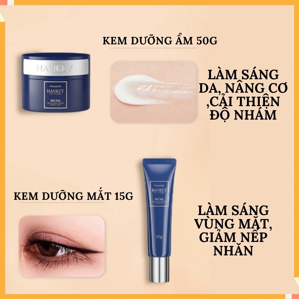 Bộ Dưỡng Da Chăm Sóc Mặt Combo Skincare Dưỡng Trắng Da Mặt Polypeptide Hankey, Bộ Mỹ Phẩm Nội Địa Trung 12 Món