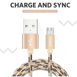 Cáp sạc yoobao micro usb - Bọc dù siêu bền bỉ,sạc nhanh