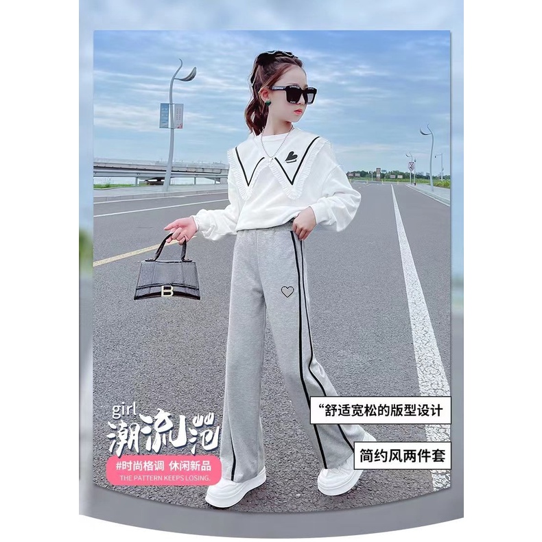 Quần Dài Ống Rộng Thời Trang Xuân Thu 2022 Cho Bé Gái