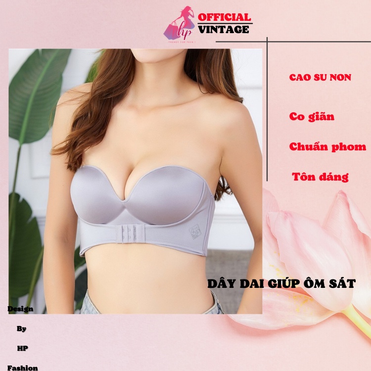 Áo ngực nữ chống tụt cúp ngực cài trước không dây mặc váy áo hở vai xinh- Bi19