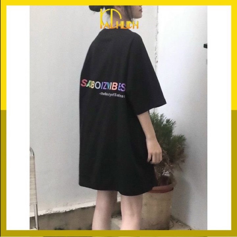 Áo phông tay lỡ sadboizviber vải thun cotton 35/65 hàng dày dặn