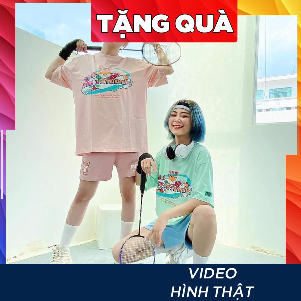 Áo thun in tay lỡ nữ freesize phông form rộng dáng Unisex - Ulzzang mặc cặp, nhóm, lớp chữ THE L STUDIOS HÌNH CÁO | BigBuy360 - bigbuy360.vn