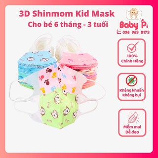 Khẩu trang trẻ em 3D Shinmom Kid Masks 3 lớp kháng khuẩn, kháng bụi mềm mại cho bé từ 6 tháng - 3 tuổi